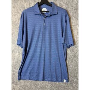 Tailor Byrd Golf Mens XXL Geometric Print Blue Performance Golf Polo